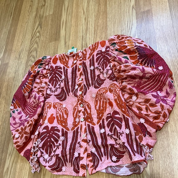 Farm Rio Ainika Print Macaws Blouse Size XS - Picture 10 of 10